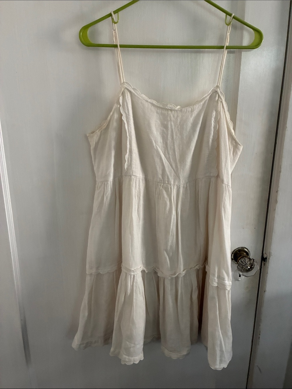 Urban Outfitters Cream Tiered Midi Sundress